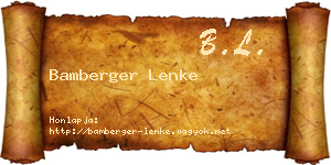 Bamberger Lenke névjegykártya